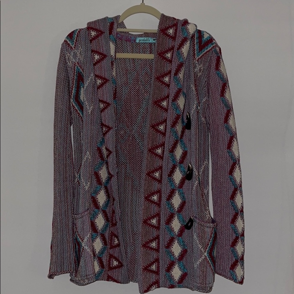 botique multi color cardigan size small